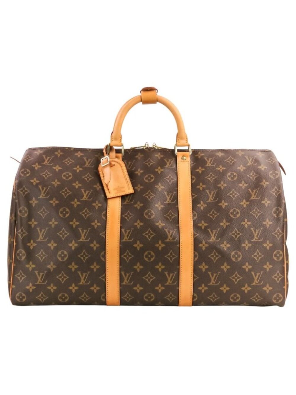 Louis Vuitton Keepall 50 Monogram Boston Bag Brown
